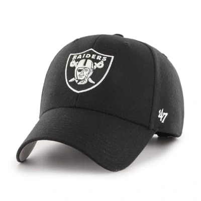 Afbeelding van &#039;47 NFL Las Vegas Raiders MVP uniseks honkbalpet, verstelbare klittenbandsluiting, eenheidsmaat, teamlogo, kleur zwart, One size