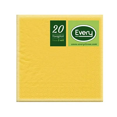Afbeelding van Every E243 02 Tissue servet, papier, geel, 24x24x0.54 cm, 20 stuks