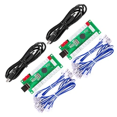 Afbeelding van Fosiya Zero Delay Arcade USB Encoder PC naar joystick Voor Windows &amp; Linux MAME Raspberry Pi Retropie Projecten (Gebruikt 2 Speler 2Pin + Happ Style Knoppen)