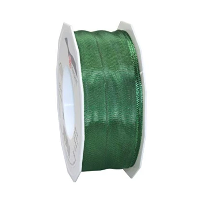 Afbeelding van Präsent 4644025 137 band met draadrand, altijd groen, 25 m 40 mm, meter