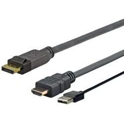 Afbeelding van Vivolink Pro HDMI + USB to dp 5 meter 2.0 1920 * 1080p @ 60Hz prohdmidpusb5 (HDMI 1080 p@60hz High Active for Professional av, &amp; 4k 2k, hdcp, cec, ultra flexibel)