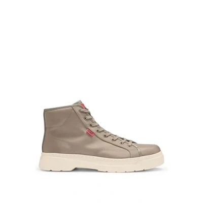Afbeelding van HUGO Veterboots, Heren, Maat: 45, Open brown two Polyester
