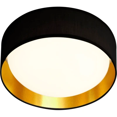 Afbeelding van Searchlight Landelijke plafonnière Gianna Ø 37cm zwart met goud 9371 37BGO