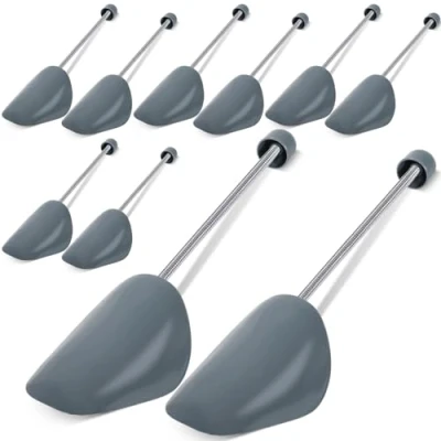 Afbeelding van GUHAOOL 5 Paar Schoenspanners, Schoenspanners van Kunststof, Praktische Verstelbare voor Heren, met Metalen Spiraalveer, Grijs