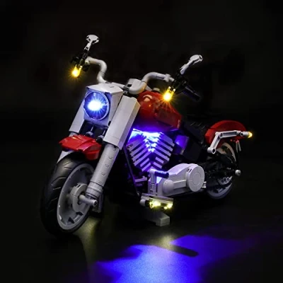 Afbeelding van GEAMENT LED verlichtingsset compatibel met Harley Davidson Fat Boy verlichting kit voor Creator 10269 (Bouwsteenmodel niet inbegrepen)