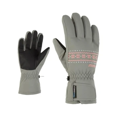 Afbeelding van Ziener Kinderen LAILLA Ski Handschoenen/Wintersport waterdicht, PFC vrij, Green mud, 6