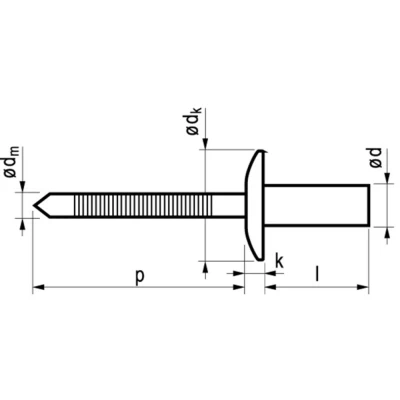 Afbeelding van Masterfix Popnagel 4x12mm GWD RVS(A2)/RVS(A2) (Per 500 stuks)
