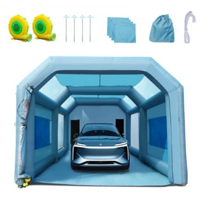 Afbeelding van VEVOR draagbare opblaasbare Spuitcabine verfcabine 480 950W 6,8x3,5x2,8m anti spray voor doe het zelfprojecten hobby verfmachine