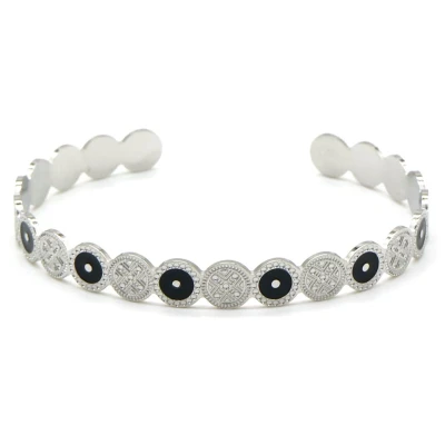 Afbeelding van Armband Dames Bangle Munten RVS One Size Zilverkleurig