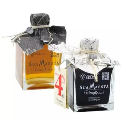 Afbeelding van Acetaia Bellei Sua Maestà Azijn Duo: Denso Wit en Dolce met Balsamico van Modena IGP 250 ml x 2