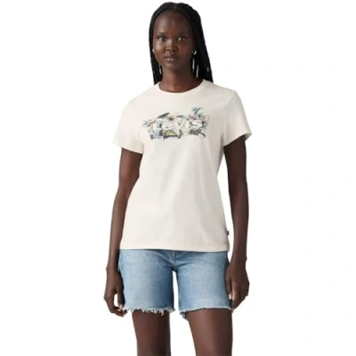 Afbeelding van Levi&#039;s dames T shirt The Perfect Tee, Lily Bw Fill Egret, S