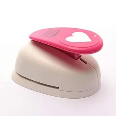 Afbeelding van Vaessen Creative Craft Paper Punch Hart 7,9 x 8 cm Cirkelsnijder voor knutselen en kaarten maken, wit/roze