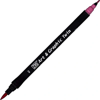 Afbeelding van ZIG Art &amp; Graphic Twin Tip brush marker Dark Pink