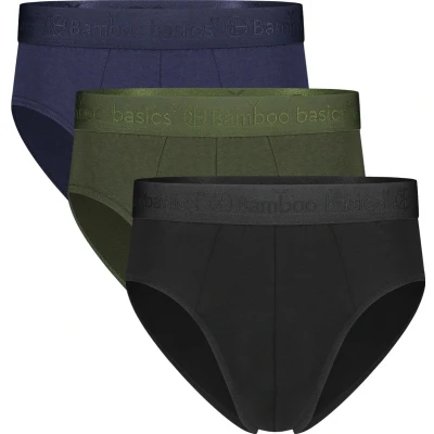 Afbeelding van Comfortabel &amp; Zijdezacht Bamboo Basics James Bamboe Slips (Multipack 3 stuks) Heren Onderbroek Ondergoed Navy, Army Zwart XL