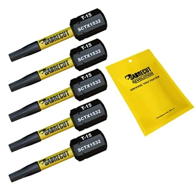 Afbeelding van 5 x SabreCut SCTX1532_5 32 mm T15 TX15 magnetische slagschroevendraaier Bits Set Torx Heavy Duty Compatibel met Dewalt Milwaukee Bosch Makita en meer