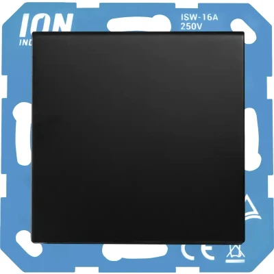 Afbeelding van ION industries stopcontact met randaarde en klapdeksel IP44 E1 mat zwart (10.302.316) wandcontactdoos