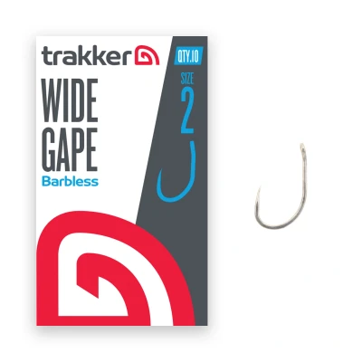 Afbeelding van Trakker Wide Gape Hooks Barbless Haakmaat 2 (10 Stuks) Karperhaken