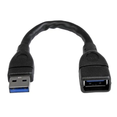 Afbeelding van StarTech.com USB 3.0 A naar verlengkabel mannelijk / vrouwelijk 15cm zwart