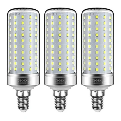 Afbeelding van tebio LED E14 maïsgloeilampen 25W kleine Edison schroef kaars lampen, 6000 K koud wit, 200 W komt overeen met gloeilampen niet dimbaar, verpakking van 3 stuks