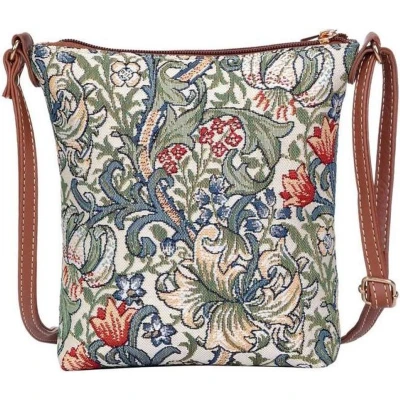 Afbeelding van Signare Elegant smal tasje Gobelin Golden Lily Gouden lelie Bloemen