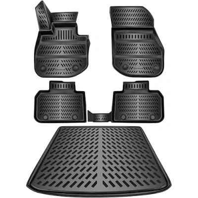 Afbeelding van ELMASLINE 3D rubberen matten &amp; kofferbakmat set voor BMW IX1 2022 2024 (U11 BEV) accessoires, vloermatten kofferbak, past alleen in elektrische versie