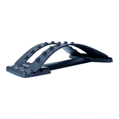Afbeelding van Magic Back Stretcher Lumbale Correctie Pad Terug Ondersteuning Apparaat Boven en Onderrug wervelkolom spierpijn Relax Houding Corrector met Acupressuurpunten Zwart
