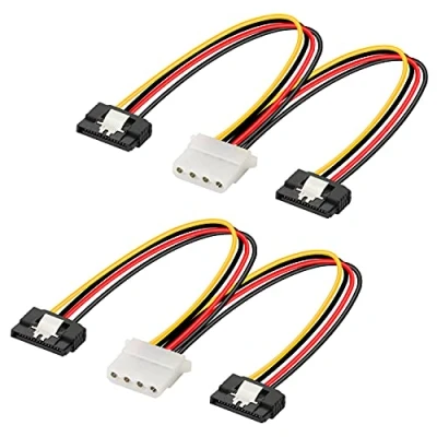 Afbeelding van GELRHONR 4pin Molex naar Dual SATA Power Y Kabel Splitter, 4 pins IDE Vrouwelijke 15pin Vergrendeling Adapter voor HHD/SSD/DVD RW/Harde schijf 2PCS