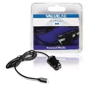 Afbeelding van Micro USB autolader male 12V autoaansluiting 1,00 m zwart