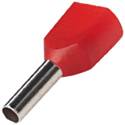 Afbeelding van EDI TRONIC adereindhulzen Twin Wire end Mouwen Geïsoleerd 100 Stuks 2x1 mm² TE 2x1mm² rood