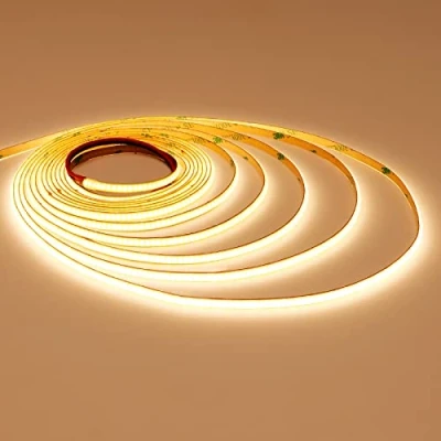 Afbeelding van TOPAI Ledstrip, 12 V, 5 m, warmwit, smal, mm breed, 3000 K, zelfklevend, 400 leds/M CRI&gt;90, niet waterdicht, flexibel, snijbaar voor binnen, thuis, keuken, decoratie, doe het zelf