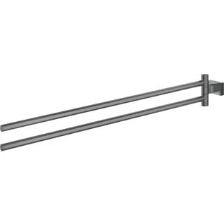 Afbeelding van Grohe essentials cube handdoekhouder 2x arm 439mm draaibaar metaal hard graphite geborsteld 40624al1