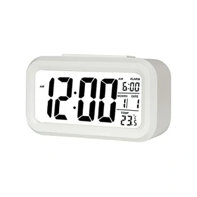 Afbeelding van Jsdoin Digitale wekker, led wekker met temperatuur, sluimerfunctie, 12/24 uur conversie, kalender, voor slaapkamer, kantoor, keuken (batterij)