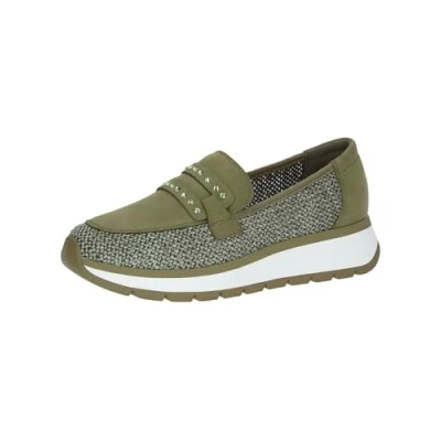 Afbeelding van Caprice Instappers, Dames, Maat: 38, Khaki comb Leer en textiel