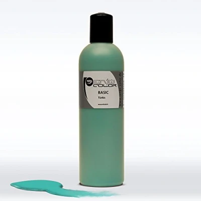 Afbeelding van Senjo Color Bodypainting verf 250ml Turquoise Vloeistof voor Airbrush, Spons, Penseel