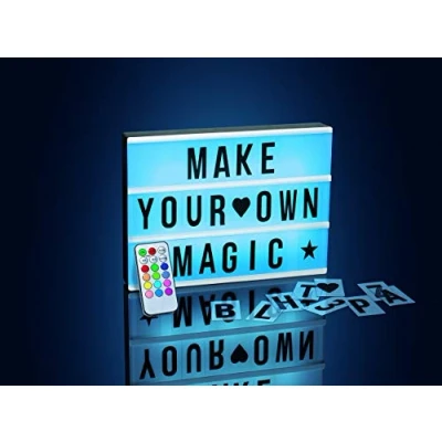 Afbeelding van EASYmaxx LED lichtbox met kleurwissel en timerfunctie Inclusief 173 verwisselbare letters symbolen Diverse kleurwisselmodi Batterijbediening USB aansluiting [A4 formaat]