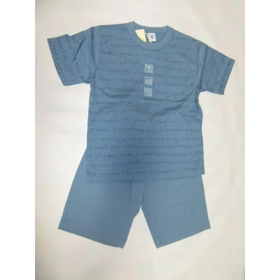 Afbeelding van Petit Bateau Zomer pyjama Jongen Blauw Letters 8 jaar 126