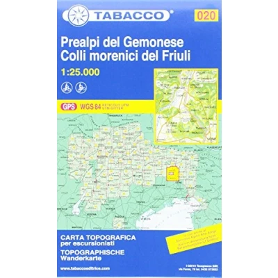 Afbeelding van Tabacco Editrice Wandelkaart Blad 020 Prealpi del Gemonese / Colli morenici Friuli (GPS)