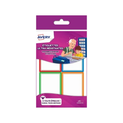 Afbeelding van Avery Family weerbestendige etiketten, ft 4,5 x 6,5 cm, etui met 16 etiketten in geassorteerde kleuren etiket