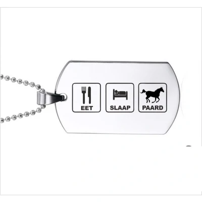 Afbeelding van Ketting RVS Eet Slaap Paard