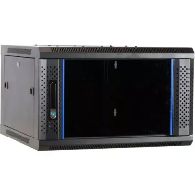 Afbeelding van Extra diepe 6U Patchkast 19 inch serverkast met glazen deur 50cm
