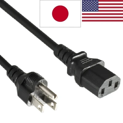 Afbeelding van C13 (recht) Type B / Amerika/Japan stroomkabel SJT/VCTF AWG18/3 zwart 1,8 meter