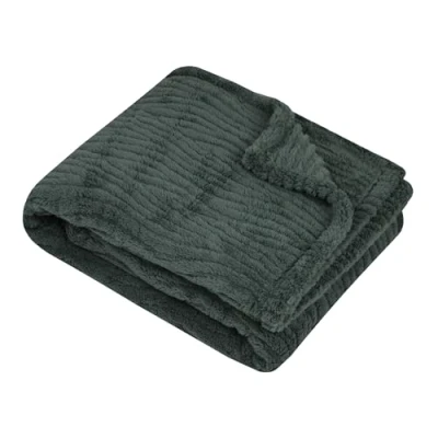 Afbeelding van stof Textiles Plaid / bankdeken bedsprei Columbia jade groen 130 x 160 cm zachte polyester 1 persoons