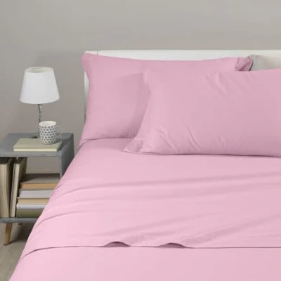 Afbeelding van Caleffi Dekbedovertrekset van flanel, effen, voor tweepersoonsbed, roze