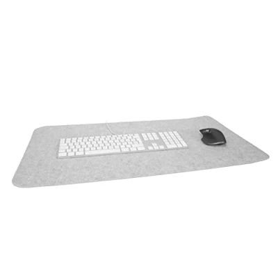 Afbeelding van Rubberneck Vilten Bureau Onderleggers XXL Muismat, voor Kantoor en Gaming Antislip LIchtgrijs, 80x40cm