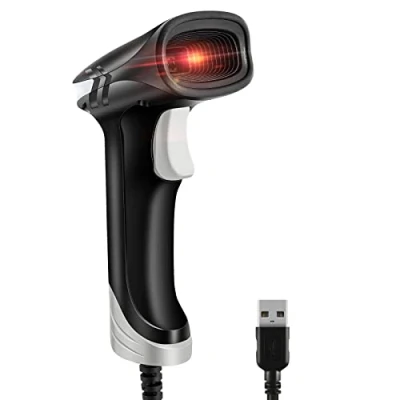 Afbeelding van JRHC Bedrade 2D QR Barcodescanner, handheld barcode scanner, 1D USB lezer, plug and play barcodelezer met snel lezen, ergonomisch design draagbaar