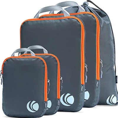 Afbeelding van Compressieverpakkingskubussenset, ultralichte uitbreidbare reistasorganizer voor handbagage, grijs