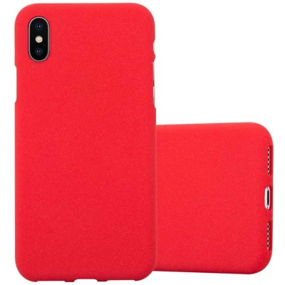 Afbeelding van Cadorabo Hoesje geschikt voor Apple iPhone X / XS in FROST ROOD Beschermhoes gemaakt van flexibel TPU silicone Case Cover