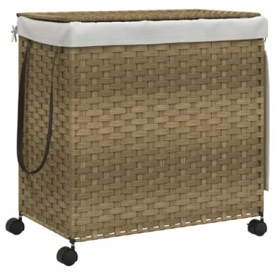 Afbeelding van Wasmand op wielen 60x35x60,5 cm rattan