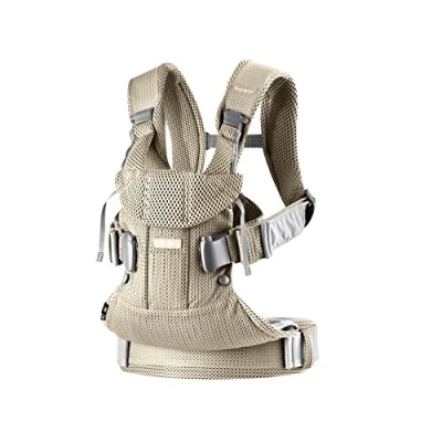Afbeelding van BabyBjörn Draagzak One Air 3D Mesh Grijs beige Buikdrager Rugdrager Ergonomisch Ademend