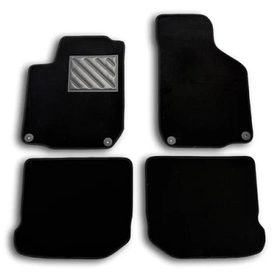Afbeelding van Voetmatten voor Golf IV vanaf 1998 2003, New Beetle 2011, Bora Leon I 1999 2005 passend, antislip, hakbeschermers van versterkt rubber, ankerknoppen